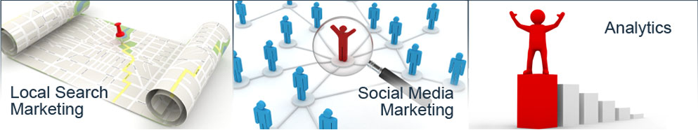 Local Search Marketing, Social Media Marketing, Analytics